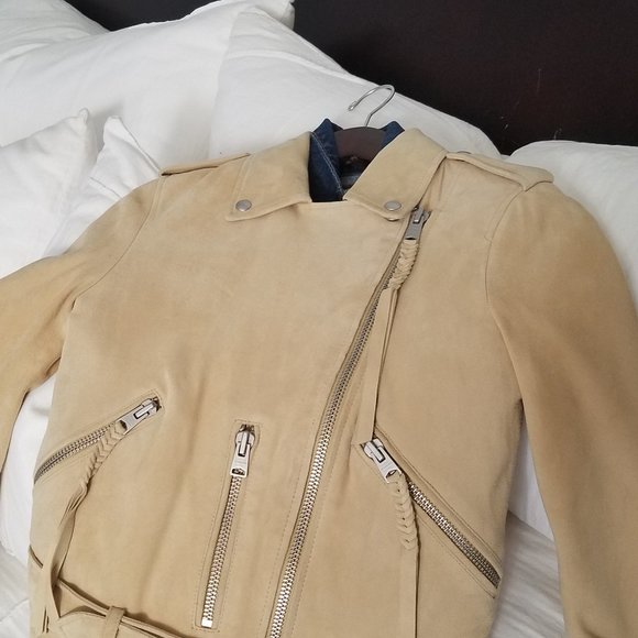 NWT All Saints Balfern leather biker jacket US 4 - Picture 14 of 16